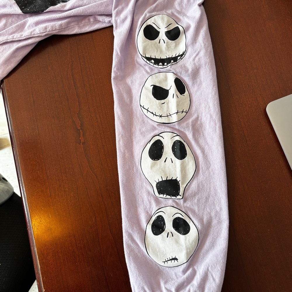 Disney Nightmare Before Christmas “Band Tee” Long Sleeve Shirt, M Light Purple - Picture 5 of 7